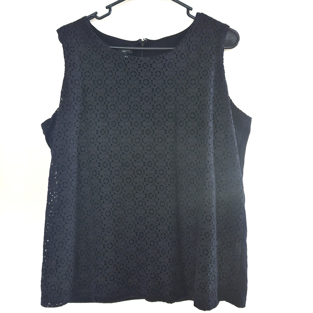 Talbots, Size 1X, Black Eyelet Blouse